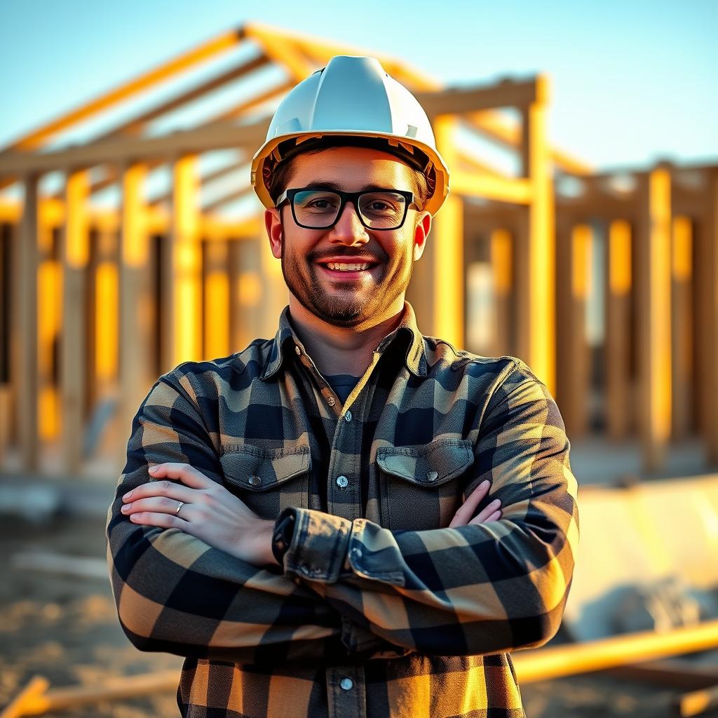 A framing contractor on a residential build site
